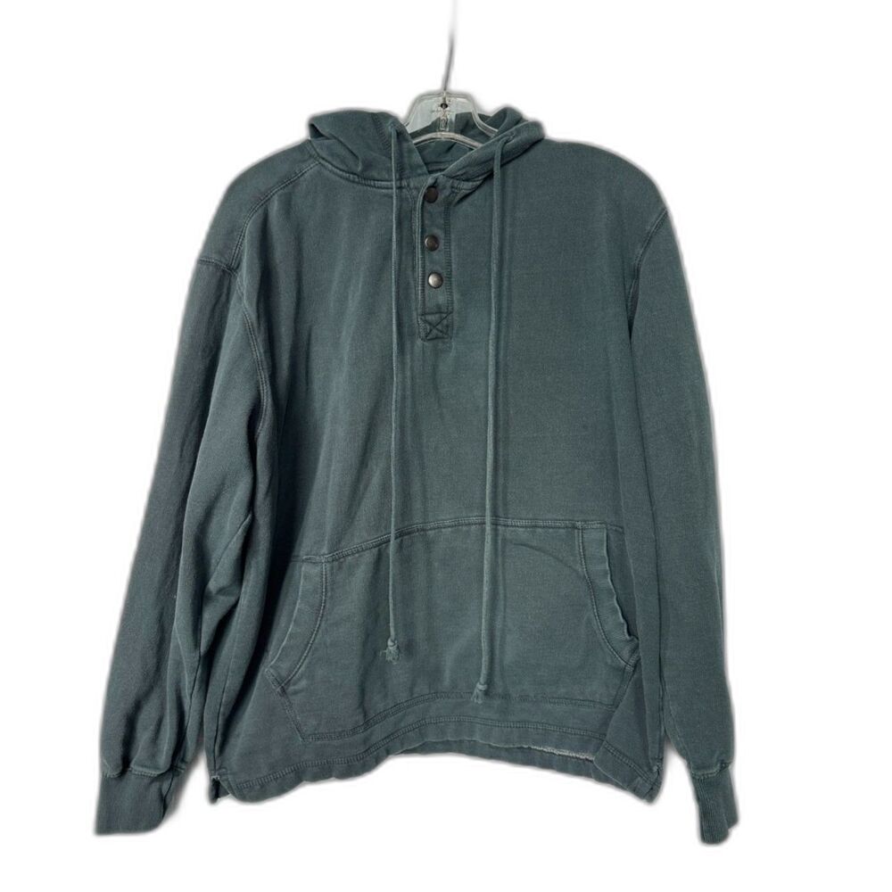 Mountain Bear Vintage Faded Green Hoodie Slouchy Distressed Pullover Size M